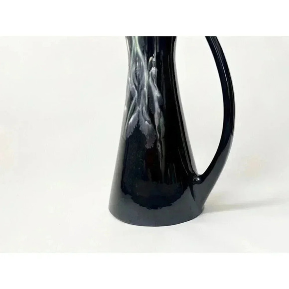 MCM Royal Haeger Drip Glaze Ultra Tall Black & Green Pitcher - 16" tall - Picture 4 of 10